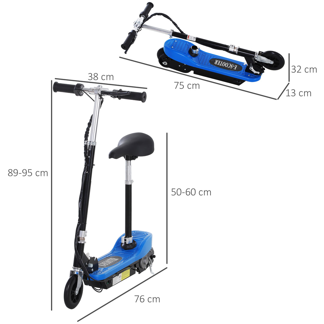 Outdoor Ride On Powered Scooter for kids Sporting Toy 120W Motor Bike 2 x 12V Battery - Blue