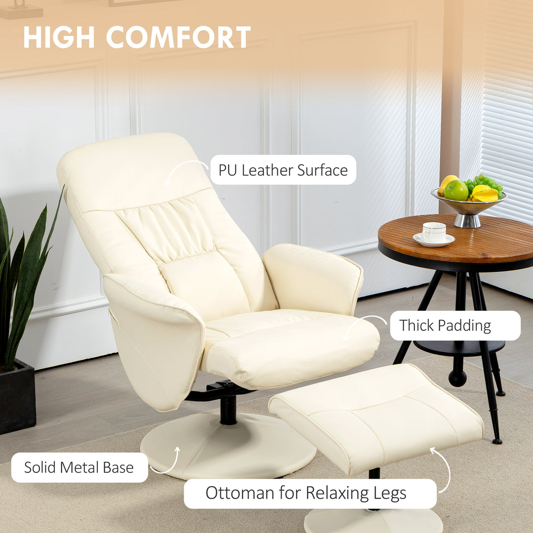 Swivel Recliner Chair with Footstool