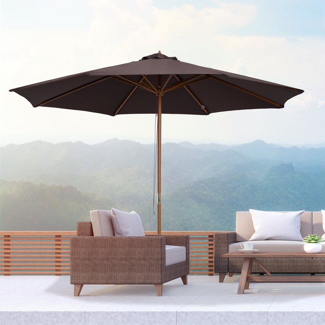 Bamboo Wooden Patio Umbrella