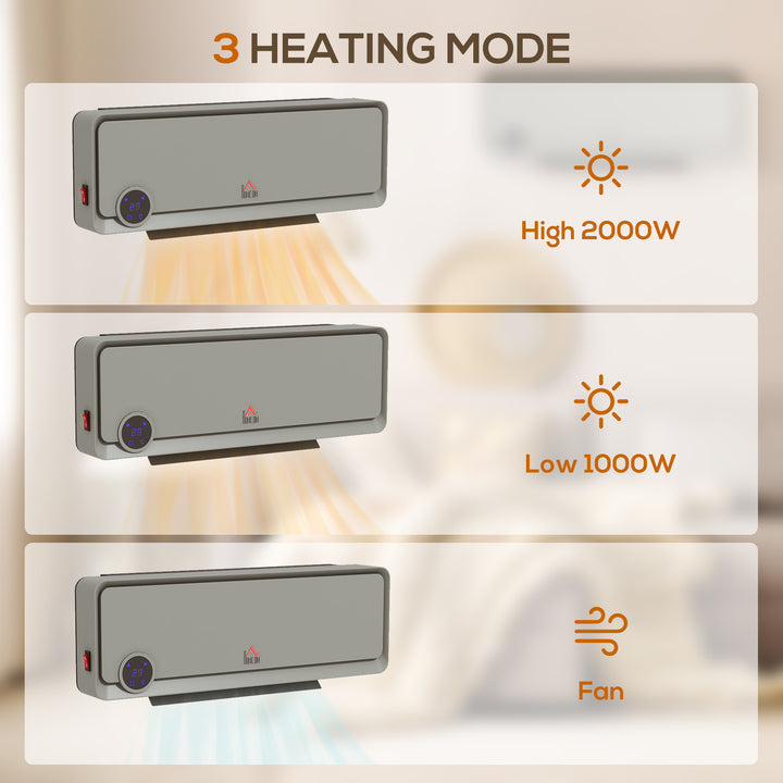 Wall Downflow Heater 2 Heat and Fan 1000W/2000W