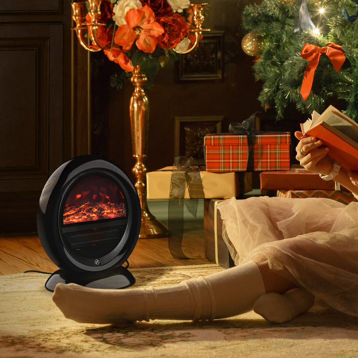 Free standing Electric Fireplace Heater with Realistic Flame Effect