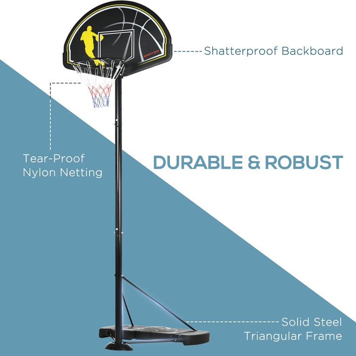 2.3-3m Basketball Hoop and Stand with High Strength PE Backboard and Weighted Base