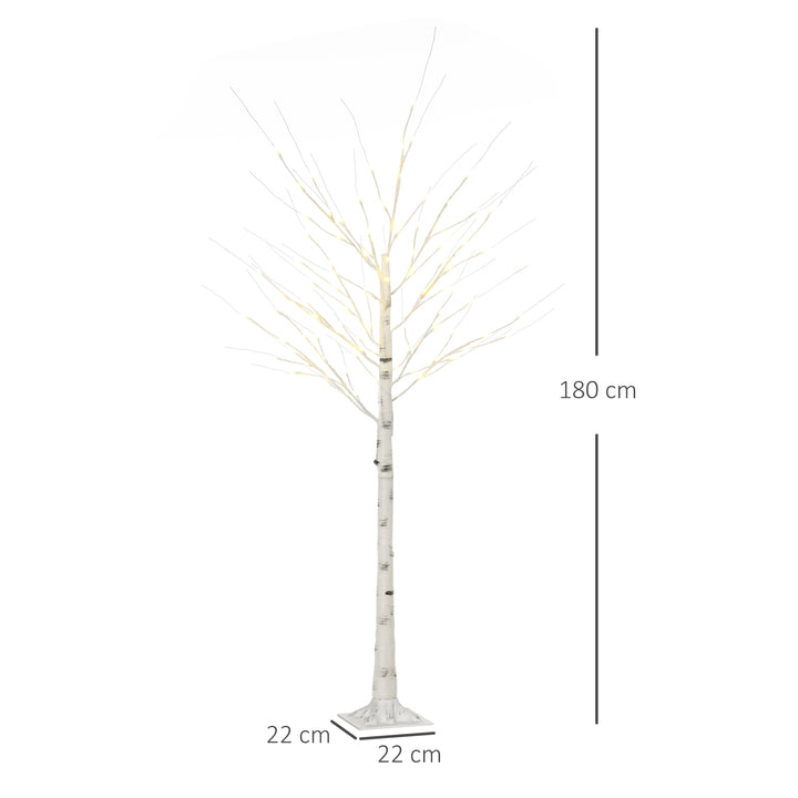 6ft Artificial White Birch Tree Light with 96 Warm White Pre-Lit LED Light for Indoor and Covered Outdoor Use