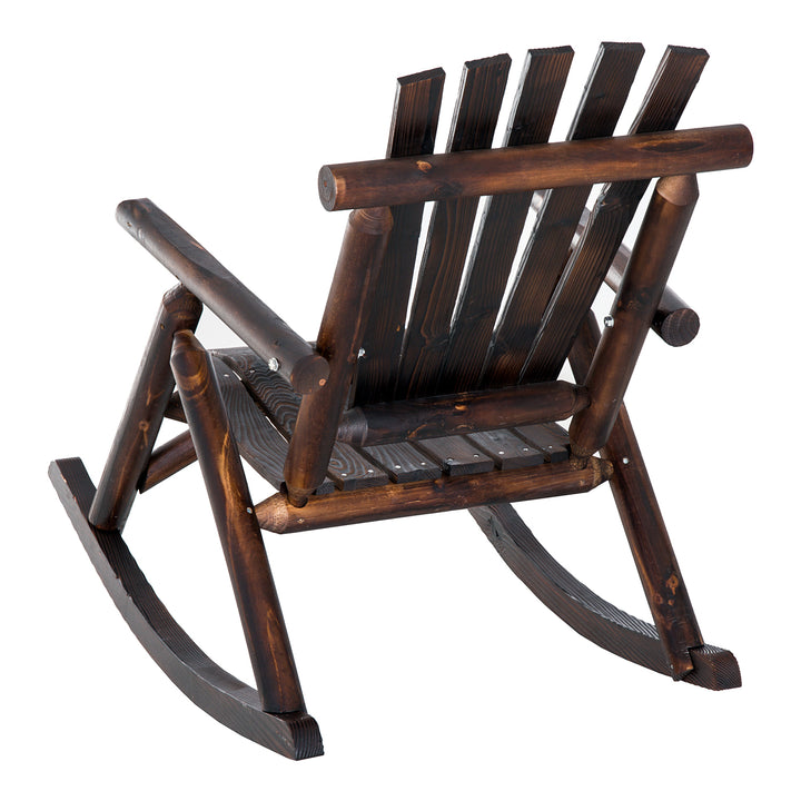 Outdoor Rocking Chair Fir Wood Rustic Patio Adirondack Rocking Chair Traditional Rustic Style & Pure Comfort