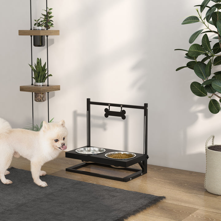 Elevated Dog Bowls with Adjustable Height Stand