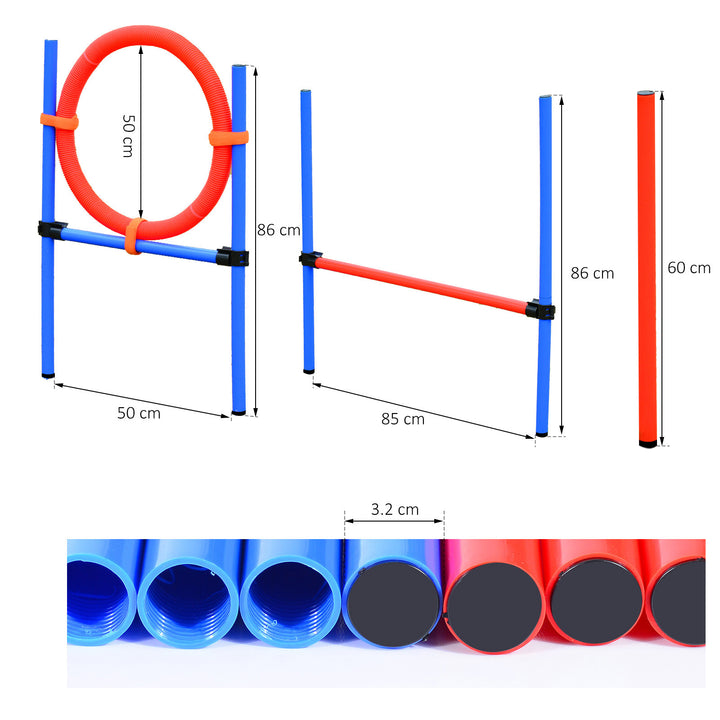 Pet Agility Training Equipment Dog Play Run Jump Obedience Training Set Adjustable (Pole + Hoop + Hurdle)