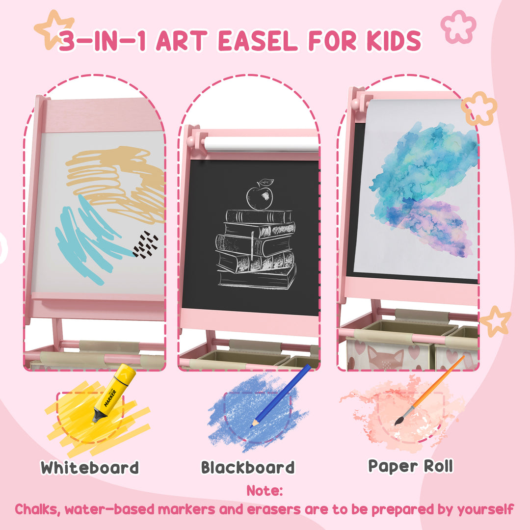 Multi-Activity Kids Table and Chair Set with Easel