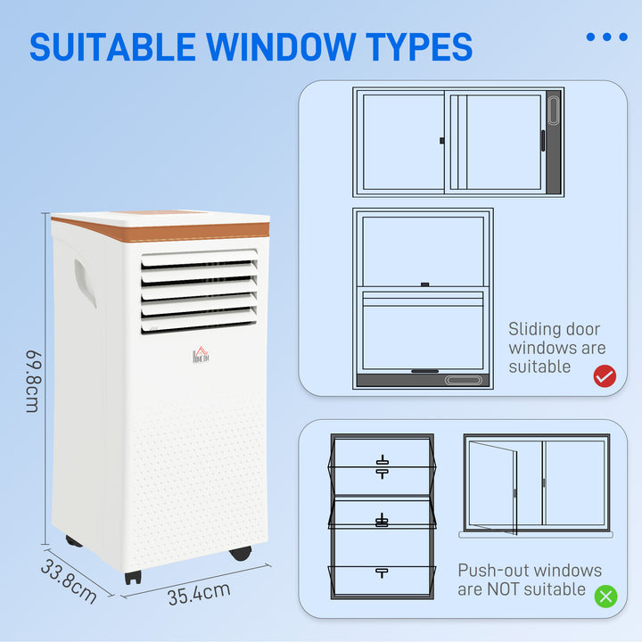 9000 BTU 4-In-1 Compact Portable Mobile Air Conditioner Unit Cooling Dehumidifying Ventilating w/ Remote LED Timer Auto Shut-Down