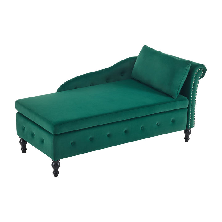 Velvet Upholstered Lounger Sofa with Storage