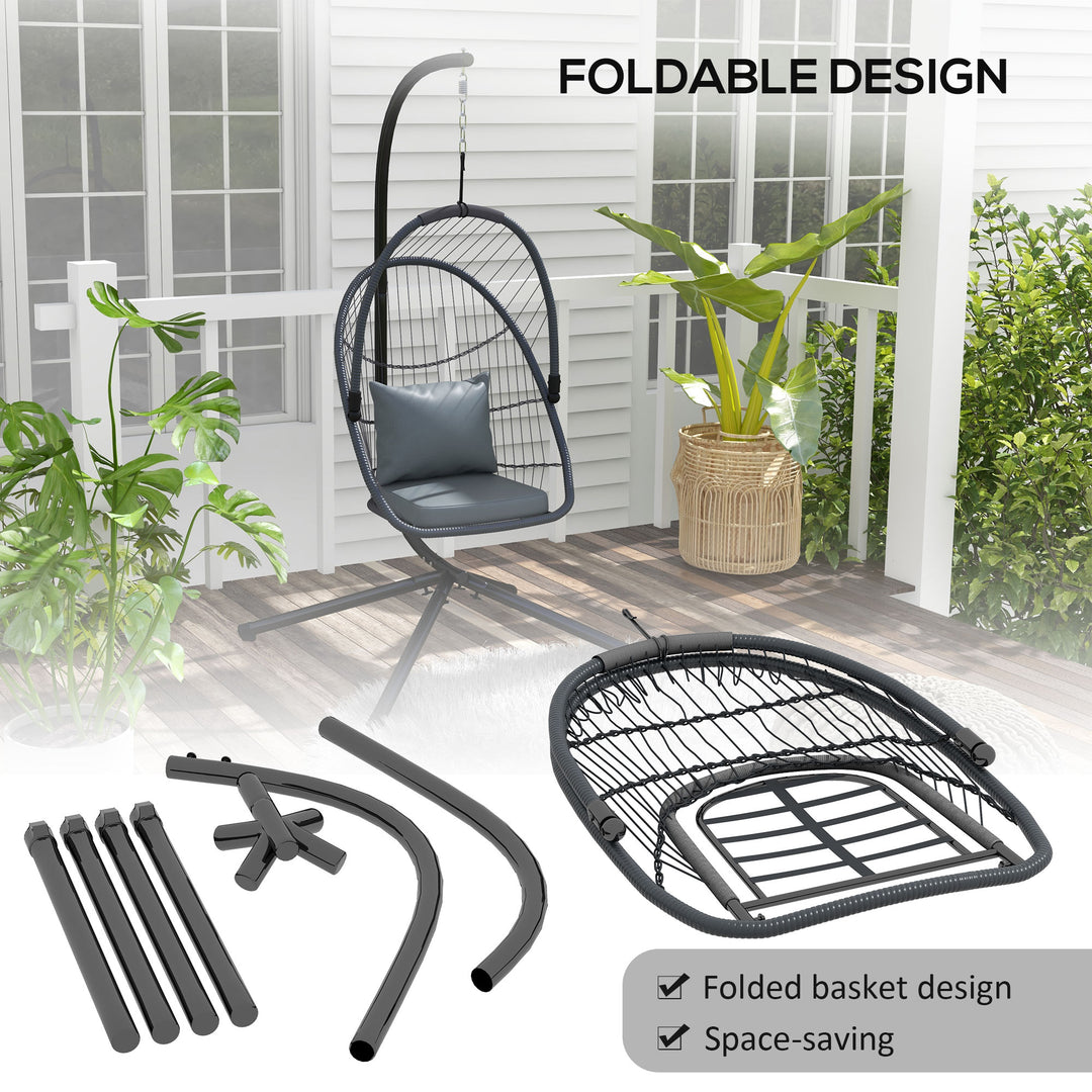 Outdoor PE Rattan Swing Chair with Cushion