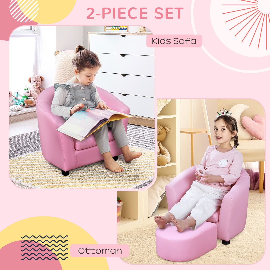 Children's Mini Sofa with Footstool