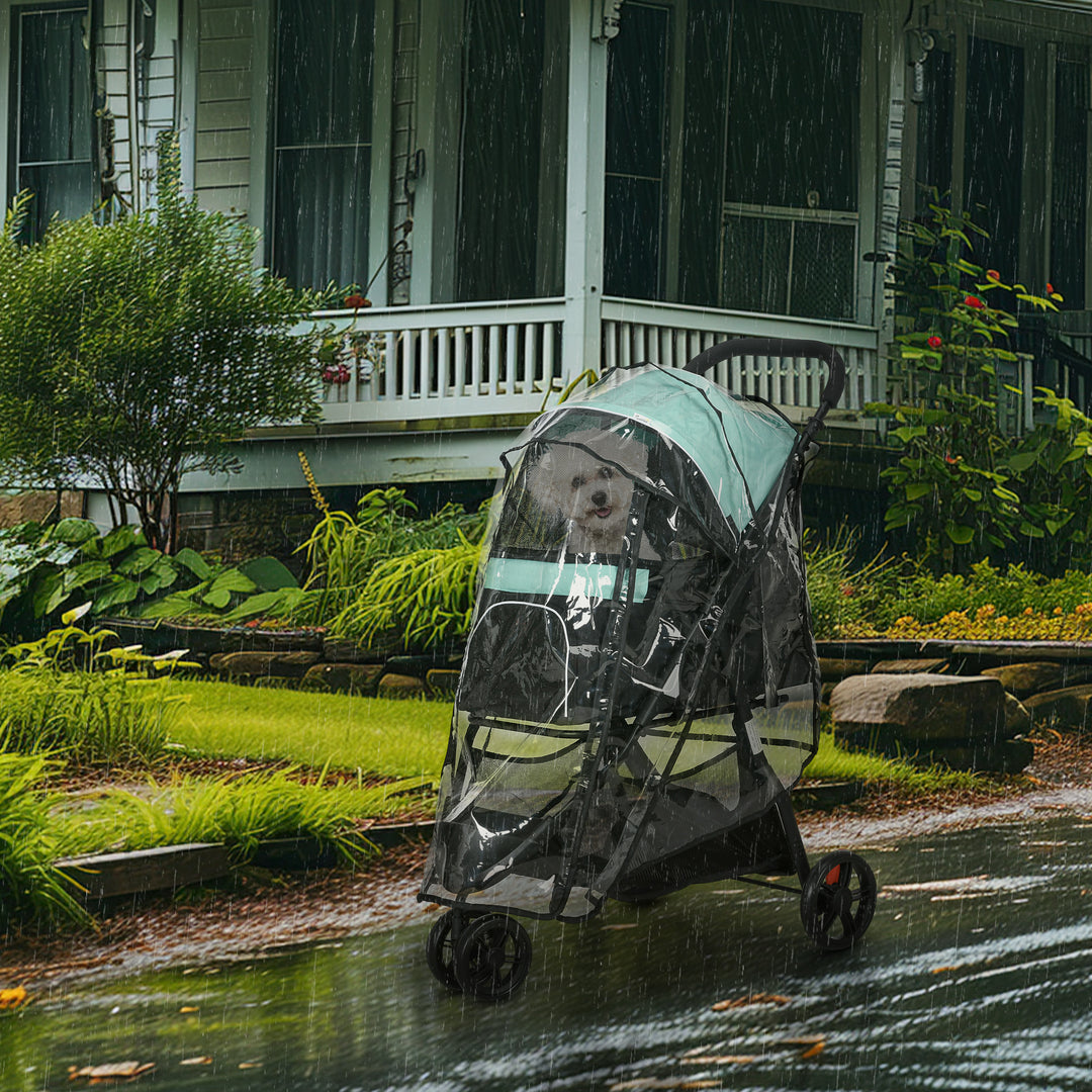 Lightweight Foldable Pet Stroller with Protective Rain Cover for Extra Small and Small Dogs