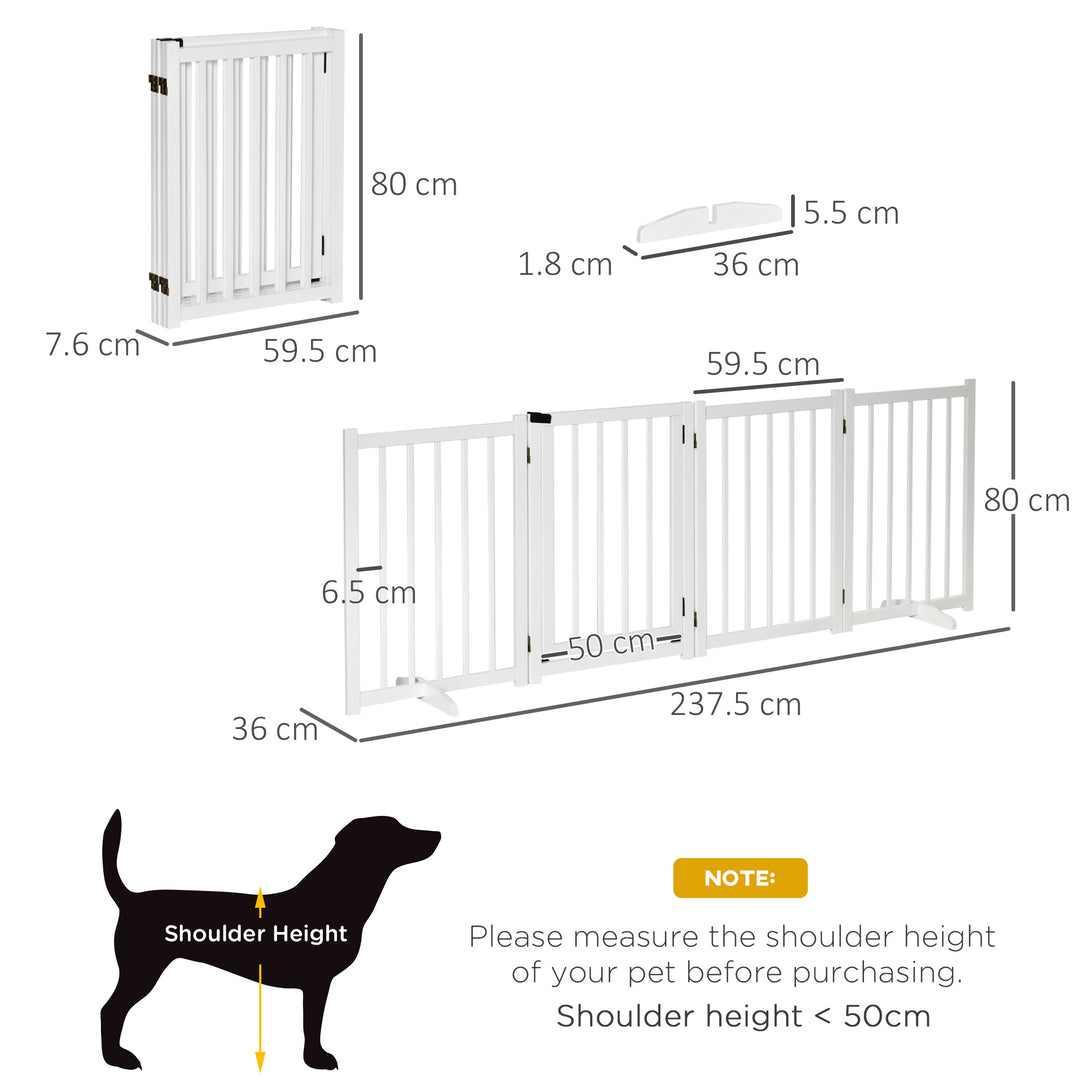 Freestanding Pet Gate: Wooden Foldable Barrier for Small to Medium Dogs