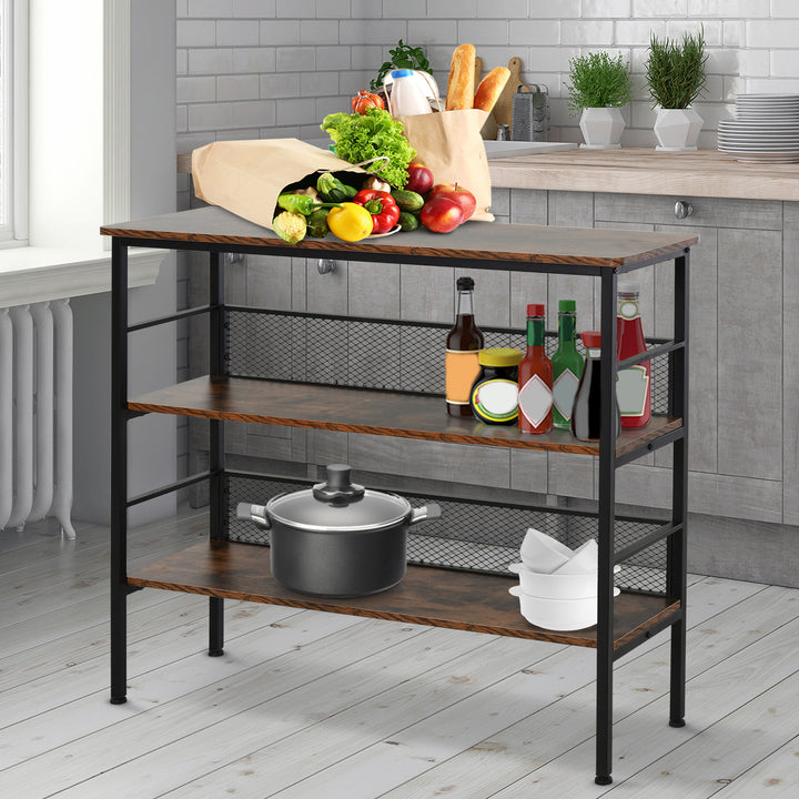 Corner Chic: 3-Tier Adjustable Shelf Unit with Back Panels