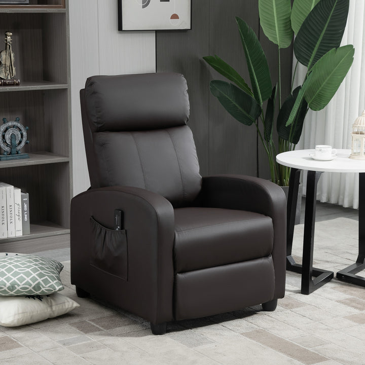 Recliner Sofa Chair PU Leather Massage Armcair w/ Footrest and Remote Control for Living Room