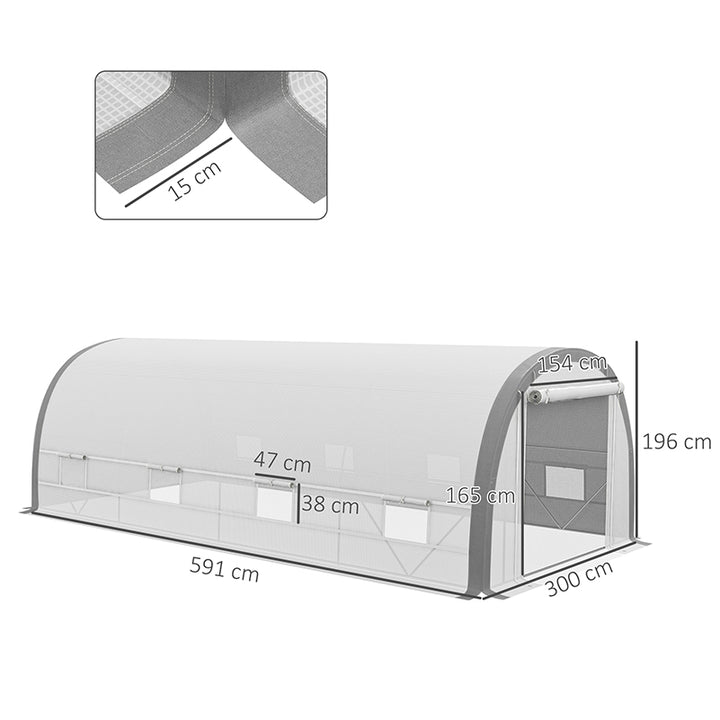 6 x 3(m) Polytunnel Greenhouse with Upgraded Structure