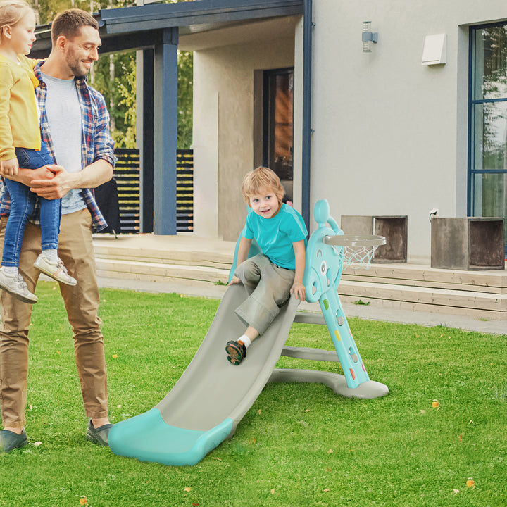 Kids 2 in 1 Slide with Basketball Hoop