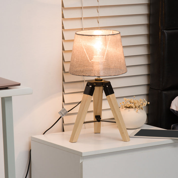 Tripod Table Lamp: Wooden Base