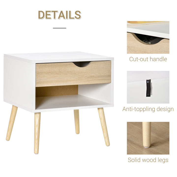 Contemporary Bedside Cabinet: Drawer and Shelf