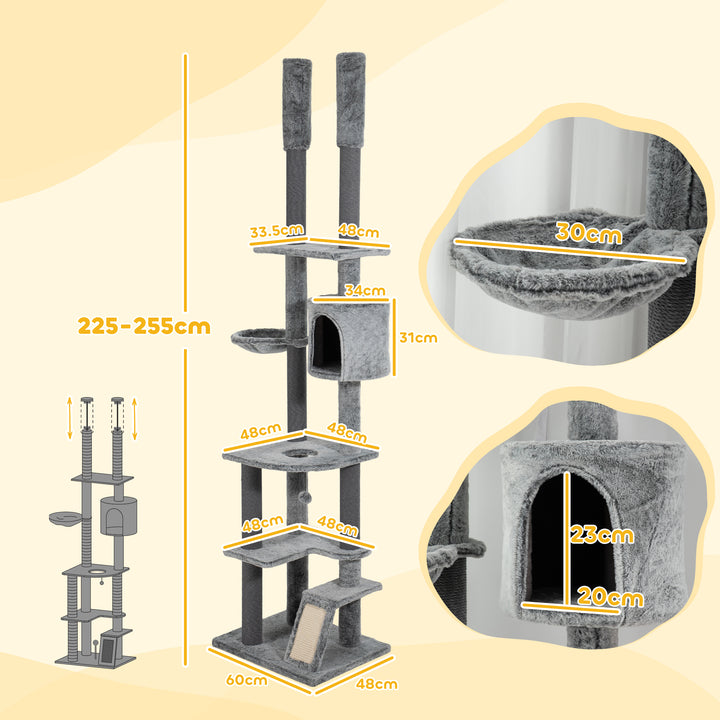 Floor To Ceiling Cat Tree with Anti-tipping Kit for Safety