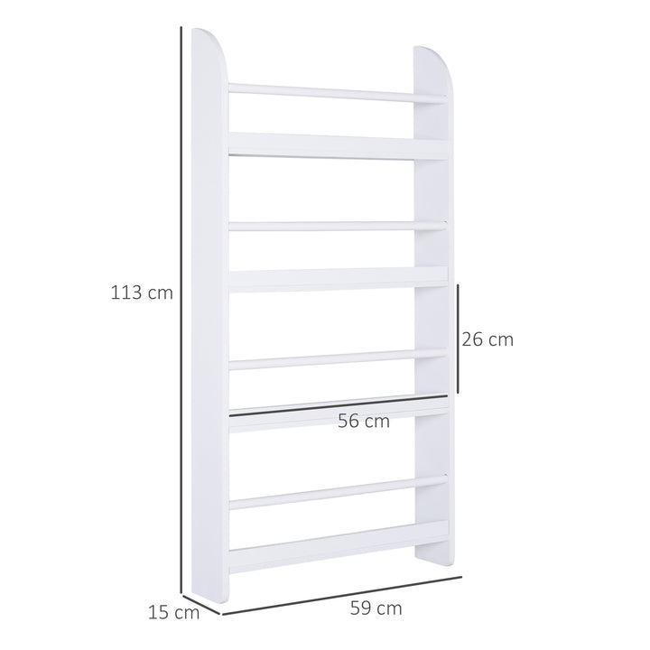 Wood Wall/Standing Magazine Holders Book Rack Shelf 4 Tiers Space Saving Design Water Resist Home Office Decoration