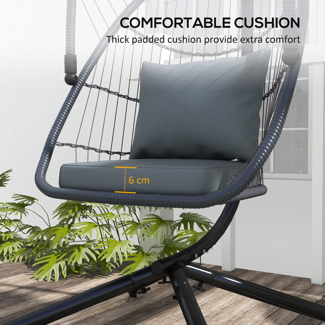 Outdoor PE Rattan Swing Chair with Cushion