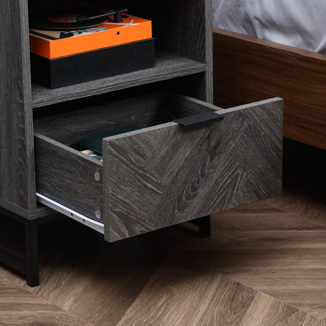 Bedside Cabinets: Dual Nightstands with Drawer & Shelf