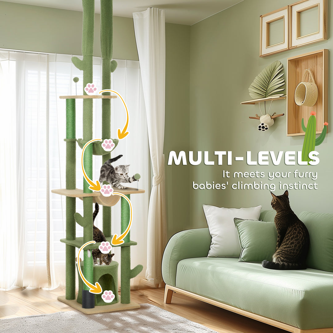 225-255cm Height Adjustable Floor to Ceiling Cat Tree