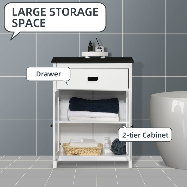 Kleankin Bathroom Cabinet with Drawer & Adjustable Shelf