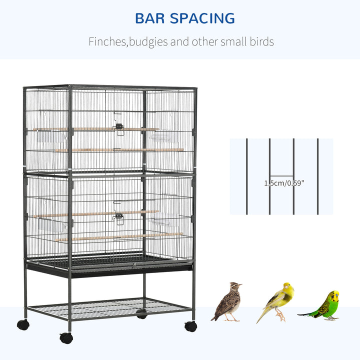 Large Bird Cage Budgie Cage for Finch Canaries Parakeet w/ Rolling Stand