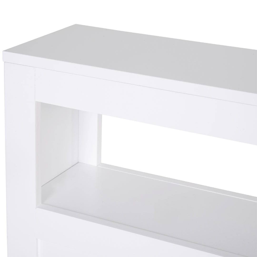 HOMCOM Rolling Narrow Bathroom Side Cabinet, White