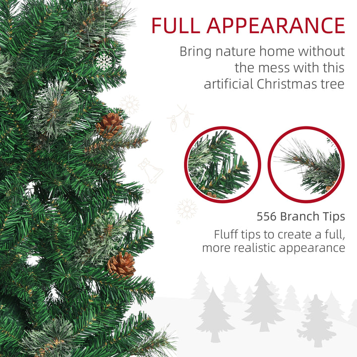 6.5' Tall Slim Christmas Tree Artificial with Realistic Branches