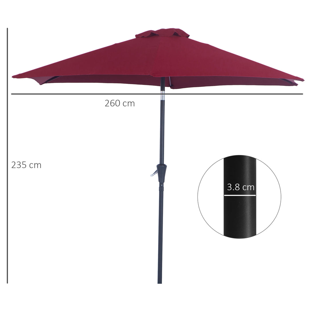 Tilting Garden Parasol: Crank-Operated Sun Shade with Aluminium Frame