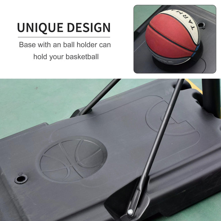 Portable Freestanding Basketball Hoop Stand Transparent Backboard 231-305cm Adjustable Basketball Hoop with Two Moving Wheels