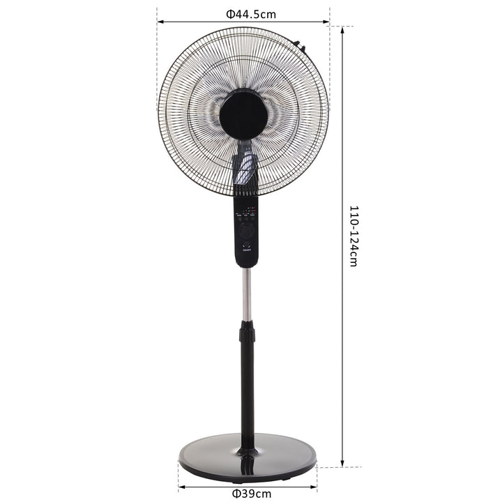 Oscillating Floor Fan W/ Remote Control-Standing Cooling Machine Indoor Air Refresher w/ Adjustable Height