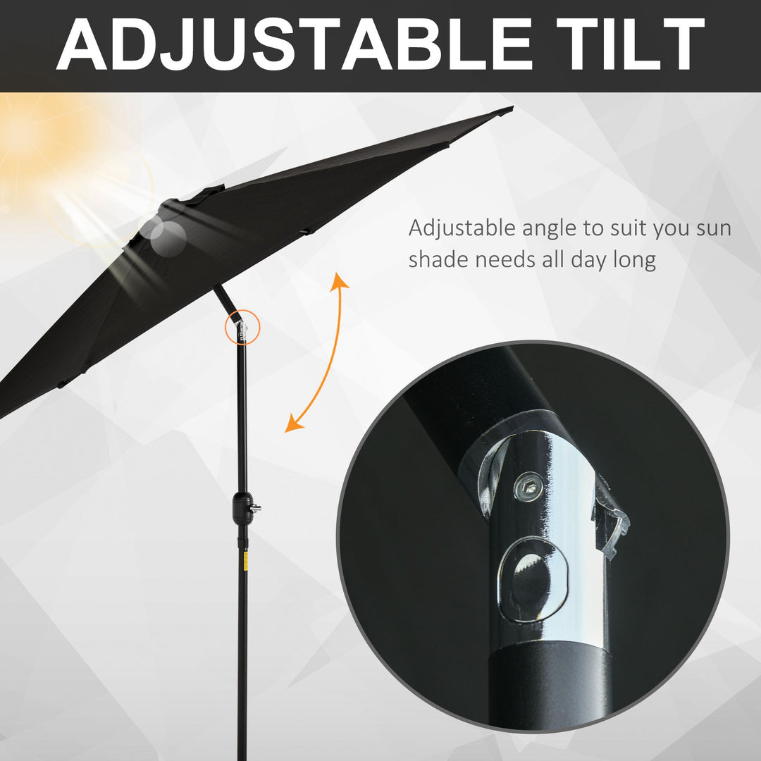 Outdoor Garden Parasol with Tilt and Crank Mechanism