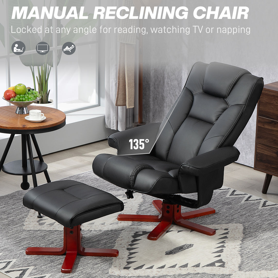 Leather Recliner Chair wirh Footstool