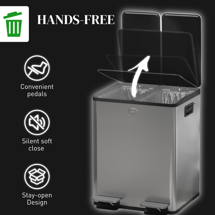 2 x 20L Pedal Bin