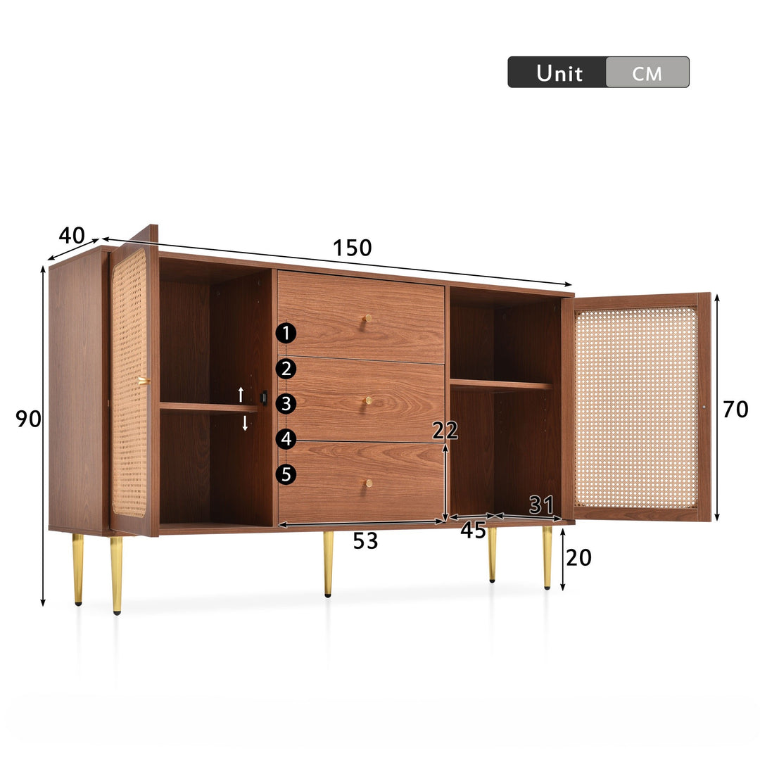 Modern Sideboard Storage Cabinet with Adjustable Shelf