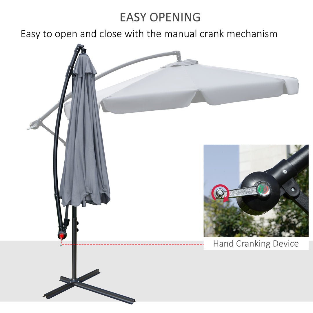 Waterproof Cantilever Umbrella: Elegant Banana Parasol with Crank Handle