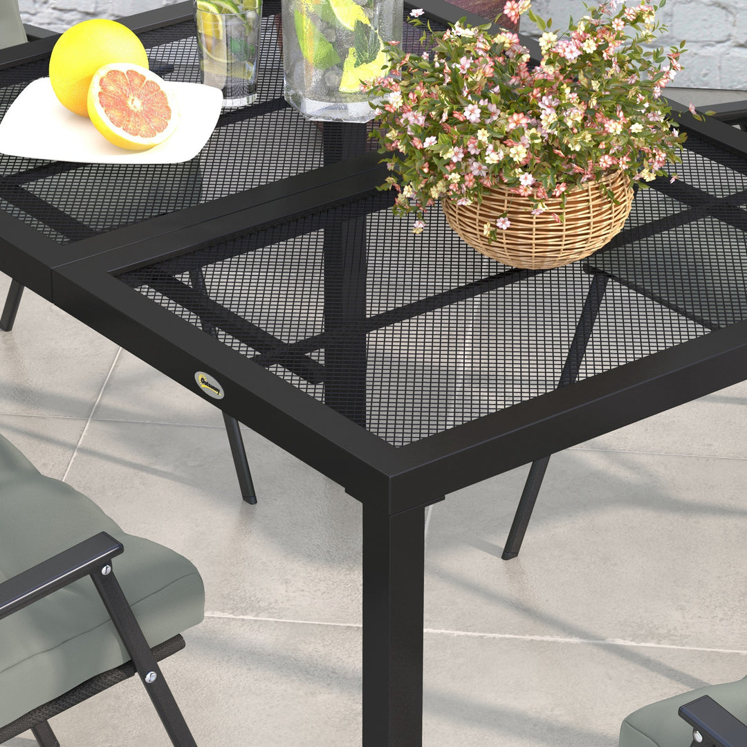 Steel Frame Garden Table with Metal Wire Top