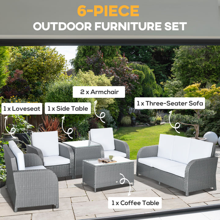 7 Seater Outdoor Rattan Garden Furniture Sets with Wicker Sofa