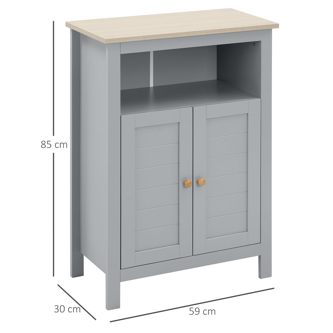 Kleankin Bathroom Floor Storage Cabinet with Adjustable Shelf