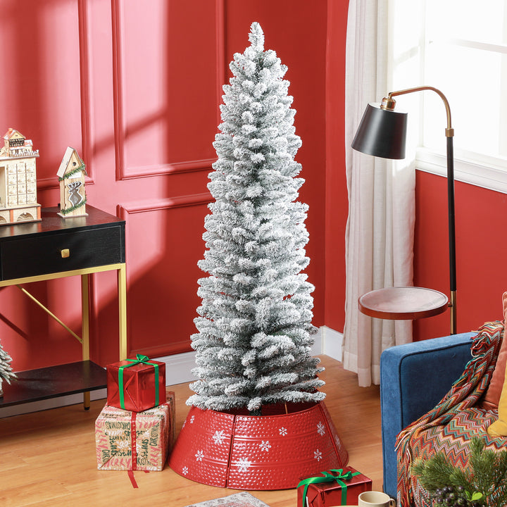 5ft Artificial Pencil Christmas Tree with 263 Snow Flocked Tips