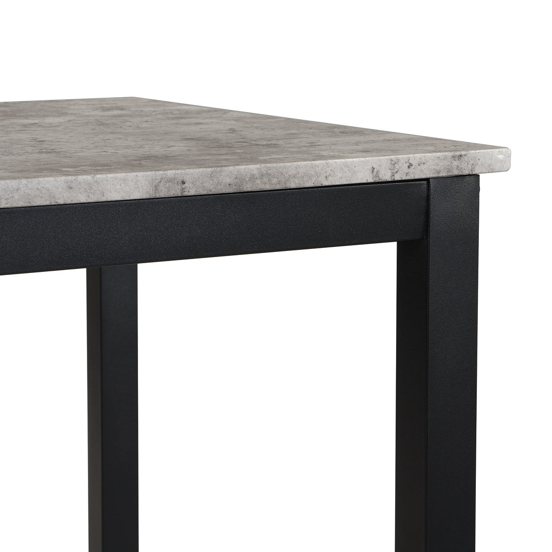 3-Piece Bar Table Set with Stools, 120x60x90cm, Black+Grey