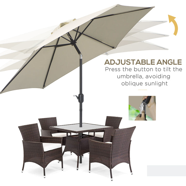 Garden Parasol 2.7m Patio Umbrella with Tilt and Crank Mechanism