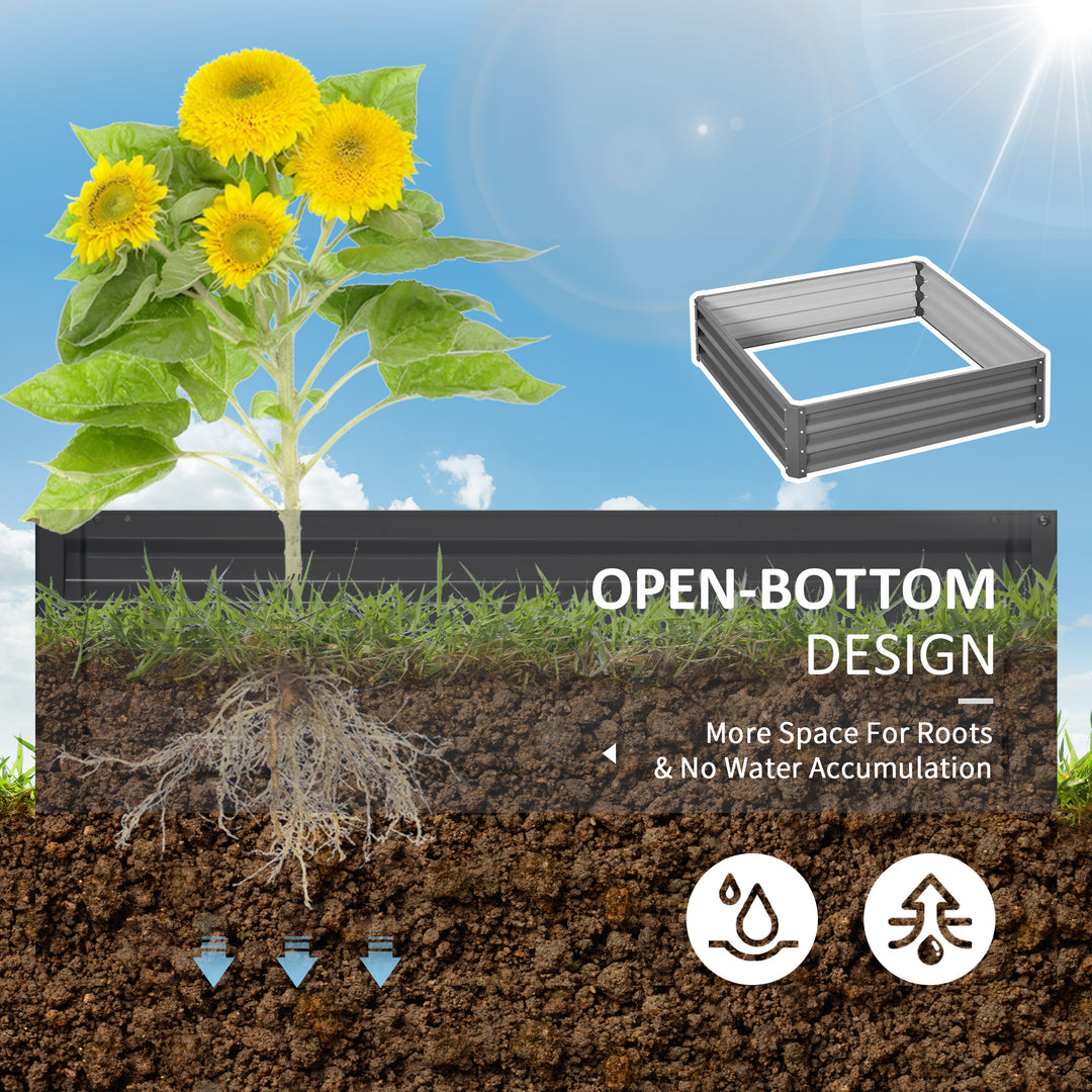 432L Square Raised Garden Bed Box Steel Frame for Vegetables