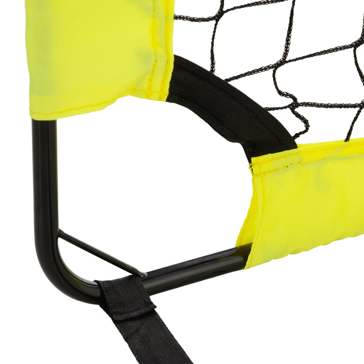 Set of 2 Football Goal Net 6 x 3 ft Foldable Outdoor Sport Training Teens Adults Football with Carrying Bag Yellow