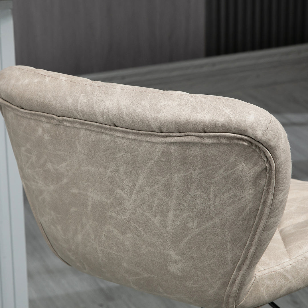 Swivel Bar Chair: Diamond Pattern PU Seat with Backrest & Footrest