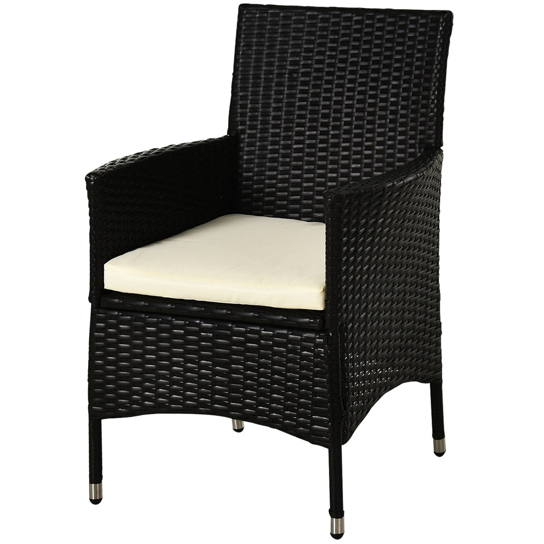 Waterproof Rattan Armchair Duo: Deep Coffee Garden Patio Seating with Cushions